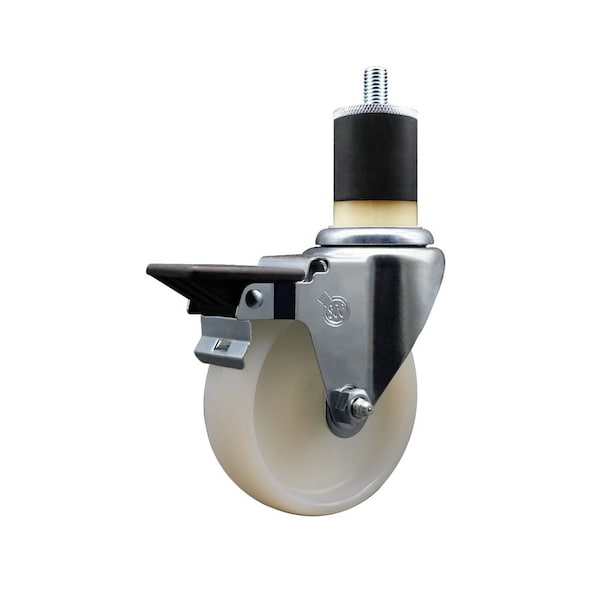 4'' Nylon Swivel 1-7/8'' Expanding Stem Caster with Brake